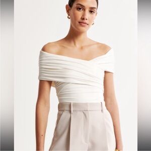 abercrombie white off the shoulder bodysuit